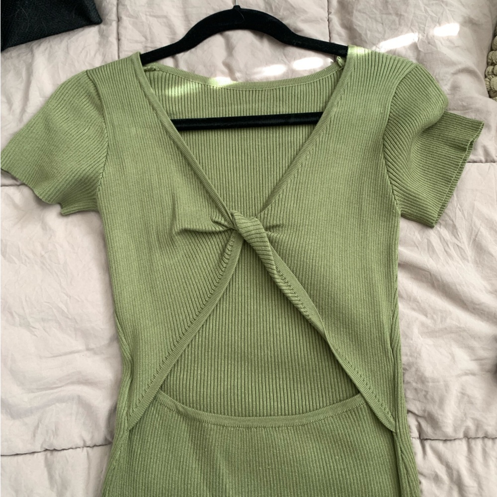 12Th tribe twist front maxi dress in green
